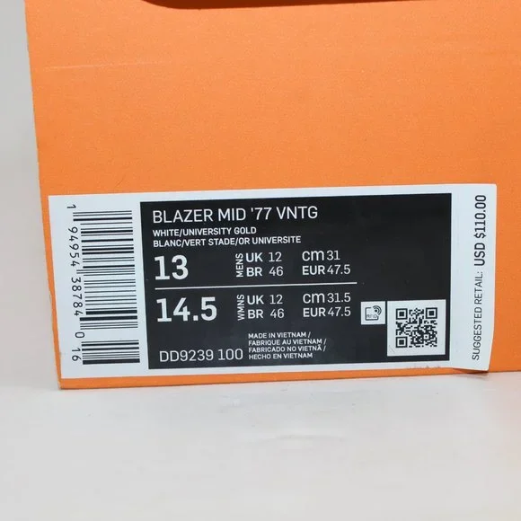 Nike Raygun Blazer Mid ' 77 VNTG Men's 13 BRAND NEW DD9239-100 Sneakers Shoes - Picture 10 of 10